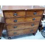 A George III mahogany chest of two short over three long drawers. 41'' wide