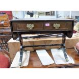 A mahogany occasional sofa table and a Victorian footstool