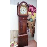 A 19th century oak and mahogany 30hr longcase clock. 83½'' high