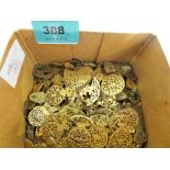 A collection of gilt brass watch parts