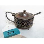 A George V silver mustard pot. Birmingham 1917