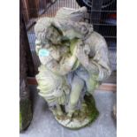 A garden statuary group of young lovers