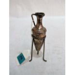 A silver ewer on stand. Marks rubbed. 5½'' high