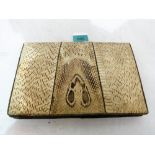 A vintage snakeskin bag. 9½'' wide