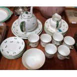 An Anchor China part tea service decorated with shamrocks. 23 pieces