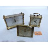 Three Mouthe brass alarm clocks, 1950's/60's