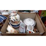 Two boxes of miscellaneous ceramics