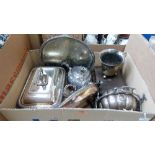 A collection of silver platedware