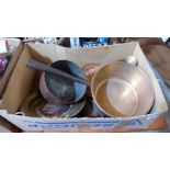 A box of copperware