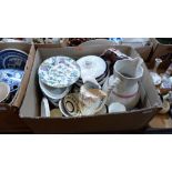 Three boxes of miscellaneous ceramics