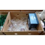 Three boxes of china, glassware and sundries