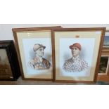 Three Victorian jockey portrait prints from The Illustrated Sporting Dramatic News 1891. J. Watts;