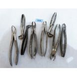 Eight dental teeth extractors