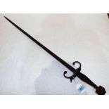 An early 18th century North European transitional rapier. Length of blade 32''