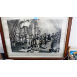 After Thomas Davidson, Nelson's Last Signal at Trafalgar. Monochrome print. 21'' x 29''