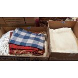 Two boxes of textiles