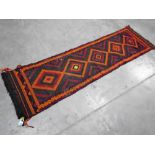 A Suzni kilim runner. 247cm x 68cm