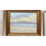 IAN CRYER. BRITISH 20th CENTURY: Beach scene with figure. Signed. Oil on board. 14'' x 18''