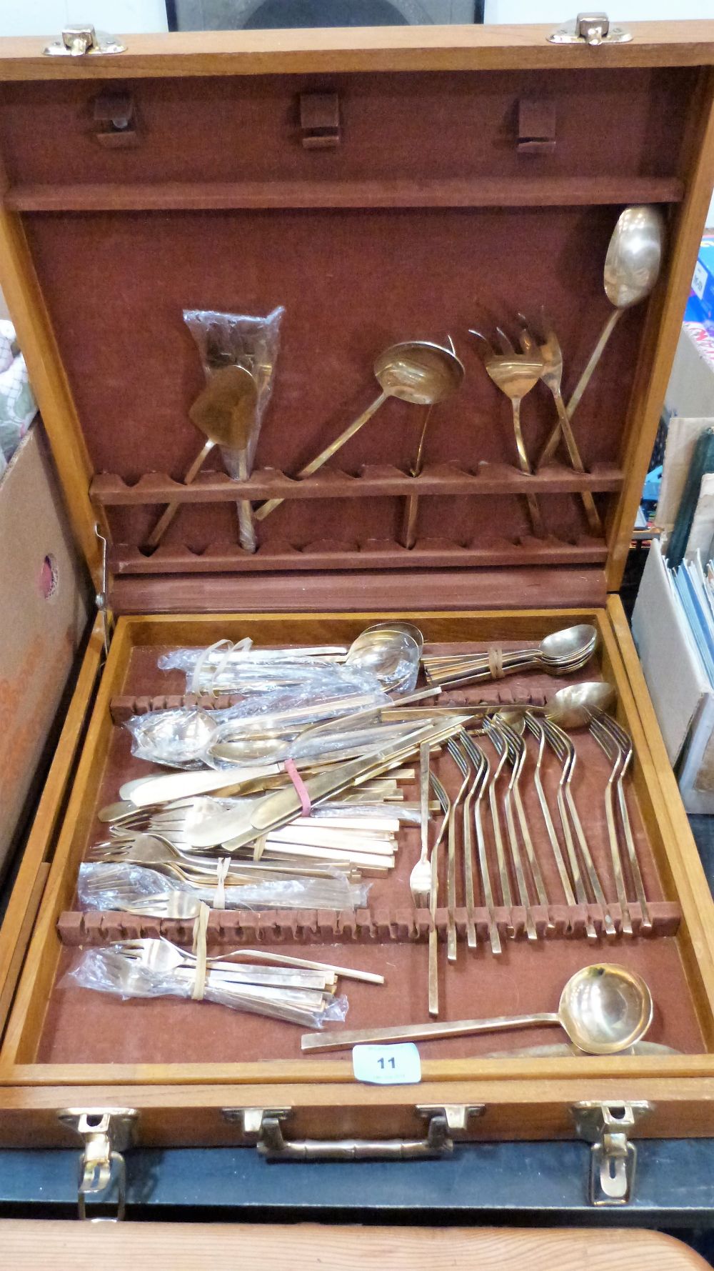 A canteen of bronze cutlery