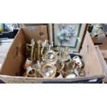 A box of light fittings and sundries