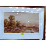 B. DAVIS. BRITISH 20th CENTURY: A heathland landscape and a lane scene with cottage. A pair. Signed.