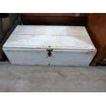 A painted pine ammunition box. 36'' wide