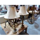 A pair of gilt composition table lamps