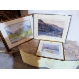 Three watercolour landscapes by Delmar Banner, P. Farthing and W.R Bayes