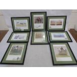 A group of nine small snaffles hunting prints