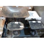 Two sets of weighing scales