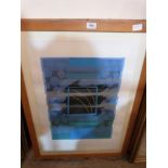 Four framed abstract prints