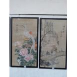 JAPANESE SCHOOL EARLY 20TH CENTURY Two coloured woodblock prints, a bird with chrysanthemums and a