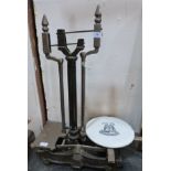 A set of Victorian iron weighing scales. 27' high