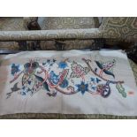 An early 20th century woolwork banner 43' x 21'