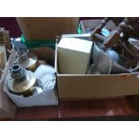 Two boxes of oillamps, other lamps and sundries