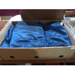 A sapphire blue double bed set of duvet cover, 3 pillowcases, pillow and a pair of matching