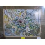 OLGA STEPHENS Edge of the pond. Signed. Watercolour 12'x16'