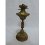 A Victorian brass oillamp 18' high