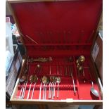 A canteen of gilded cutlery