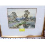 HENRY JOHN SYLVESTER STANNARD. BRITISH 1870-1951 Lane scene with pond. Signed. Watercolour 5 1/4'x 7