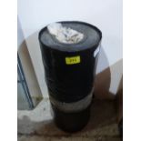 A large roll of 36' black plastic wrapping