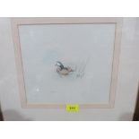 ROBIN ARMSTRONG. BRITISH 20TH CENTURY Study of a duck. Signed. Watercolour 9'x10'