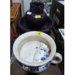 A Bourne Denby jug and bowl, chamberpot etc.