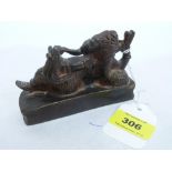 A bronze Hindu elephant deity. 3 1/2' wide