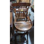 A Victorian metamorphic infants high chair/rocker