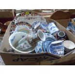 A box of miscellaneous ceramics