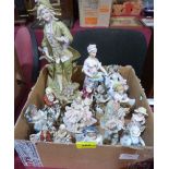 A collection of 19th century and later porcelain figures