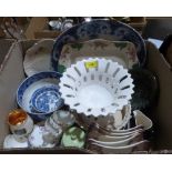 Two boxes of miscellaneous ceramics