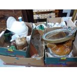 Four boxes of glassware and ceramics etc.