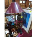 Two table lamps and a print